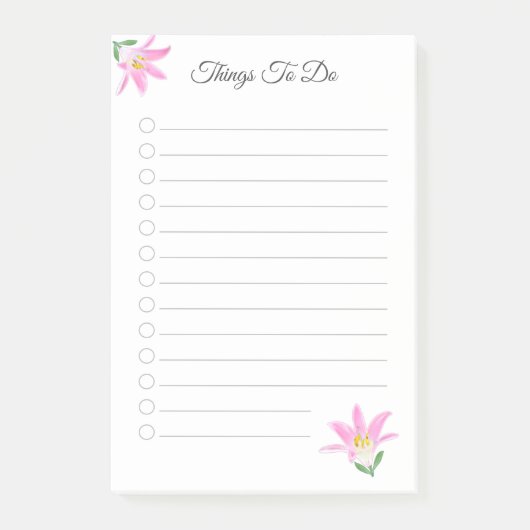 Roze Amaryllis Bloem Dingen Om Te Doen Post-it® Notes (Voorkant)