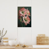 Roze Amaryllis Bloem Kunstprint Poster (Keuken)