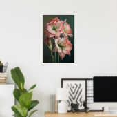Roze Amaryllis Bloem Kunstprint Poster (Thuiskantoor)