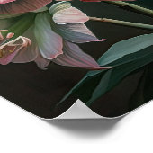 Roze Amaryllis Bloem Kunstprint Poster (Hoek)