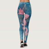roze amaryllis bloemen leggings (Achterkant)