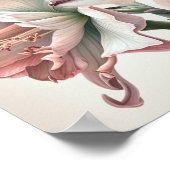 Roze Amaryllis Flower Art Print Poster (Hoek)