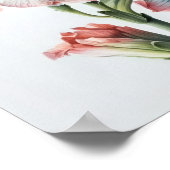 Roze Amaryllis Flower Art Print Poster (Hoek)