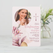 Roze Amaryllis Foto Religieuze Kaart (Staand voorkant)