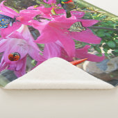 Roze - Amaryllis & Kingfisher Poster Sherpa Deken (3/4)