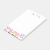 Roze Amaryllis op witte dingen om de opmerkingen n Post-it® Notes (Schuin)