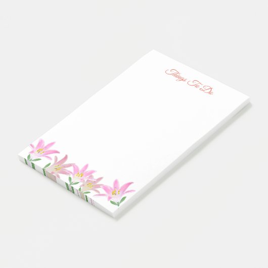 Roze Amaryllis op witte dingen om de opmerkingen n Post-it® Notes (Schuin)