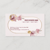 Roze amaryllis patroon met goud gy53763 visitekaartje (Achterkant)