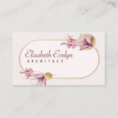 Roze amaryllis patroon met goud gy53763 visitekaartje (Voorkant)