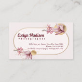 Roze amaryllis patroon met gouden gys6548 visitekaartje (Achterkant)