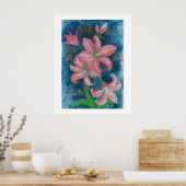 roze amaryllis Poster (Keuken)