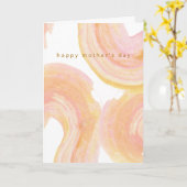 Roze Amber Abstract Aquarel Moederdag Kaart (Gele Bloem)