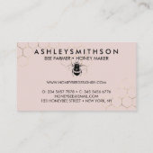 Roze amboe honingraat honingraat visitekaartje (Achterkant)