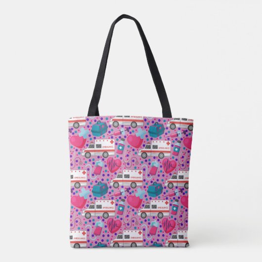 Roze ambulance tote bag (Achterkant)