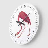 Roze Amerikaanse Flamingo Audubon  Art Bird Grote Klok (Hoek)