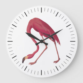 Roze Amerikaanse Flamingo Audubon Art Bird Grote Klok
