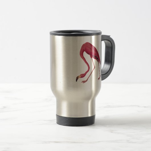 Roze Amerikaanse Flamingo Audubon Vogel  Kunst Reisbeker (Voorkant rechts)