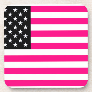 roze amerikaanse vlag bier onderzetter