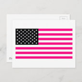 roze amerikaanse vlag briefkaart (Voorkant / Achterkant)