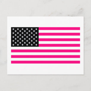 roze amerikaanse vlag briefkaart