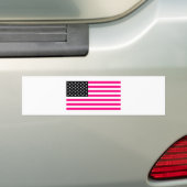 roze amerikaanse vlag bumpersticker (Op auto)