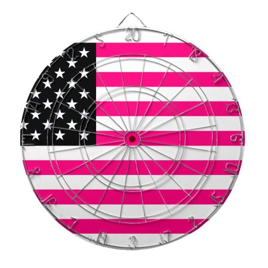 roze amerikaanse vlag dartbord (Voorkant)