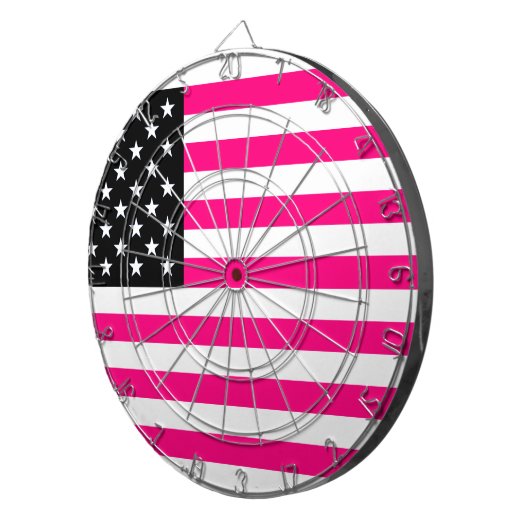 roze amerikaanse vlag dartbord (Voorkant Rechts)