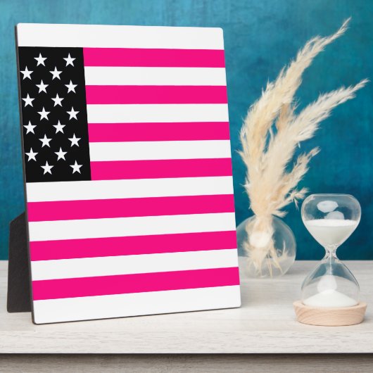 roze amerikaanse vlag fotoplaat (Zijkant)