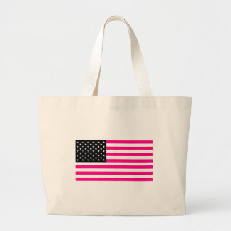 roze amerikaanse vlag grote tote bag