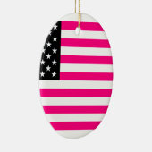 roze amerikaanse vlag keramisch ornament (Rechts)