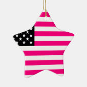 roze amerikaanse vlag keramisch ornament (Rechts)