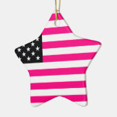 roze amerikaanse vlag keramisch ornament (Links)
