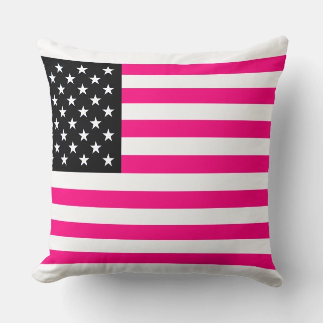 roze amerikaanse vlag kussen (Voorkant)