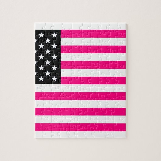 roze amerikaanse vlag legpuzzel (Verticaal)