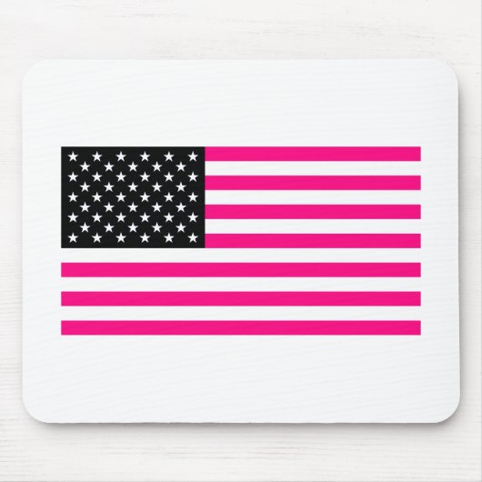roze amerikaanse vlag muismat (Voorkant)