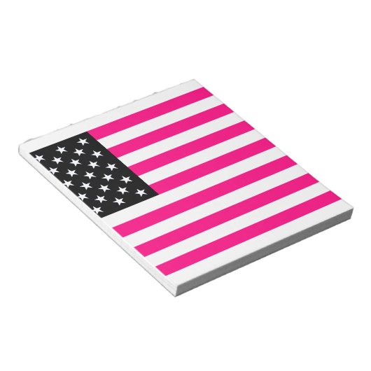 roze amerikaanse vlag notitieblok (Schuin)