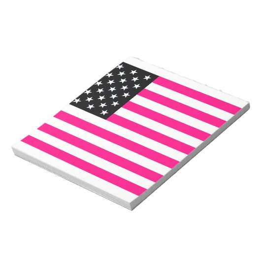 roze amerikaanse vlag notitieblok (Linkerzijde)