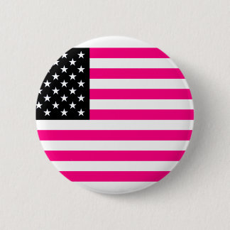 roze amerikaanse vlag ronde button 5,7 cm