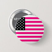 roze amerikaanse vlag ronde button 5,7 cm (Voorkant /achterkant)