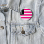 roze amerikaanse vlag ronde button 5,7 cm (In situ)