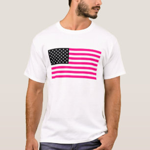 roze amerikaanse vlag t-shirt