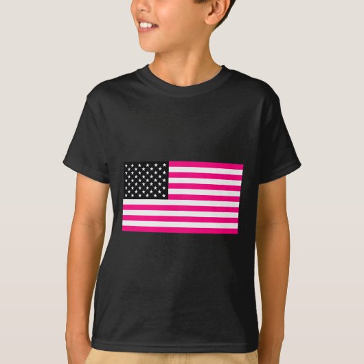 roze amerikaanse vlag t-shirt (Voorkant)