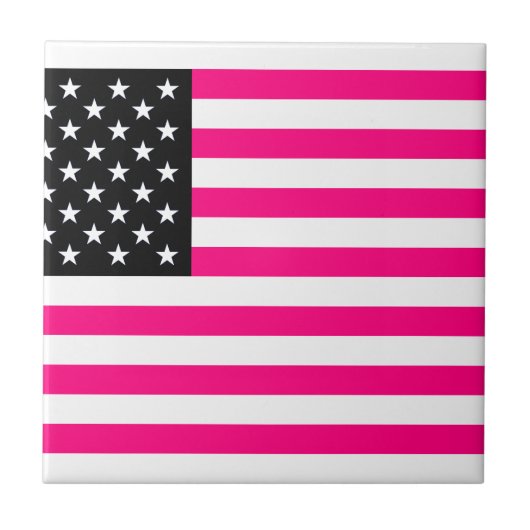 roze amerikaanse vlag tegeltje (Voorkant)