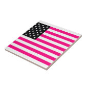 roze amerikaanse vlag tegeltje (Zijkant)