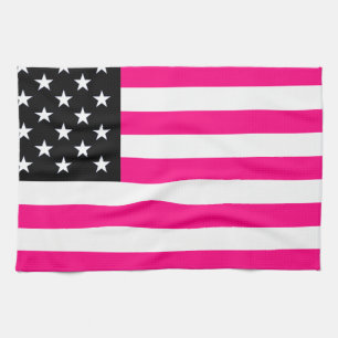 roze amerikaanse vlag theedoek