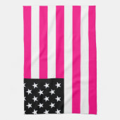 roze amerikaanse vlag theedoek (Verticaal)