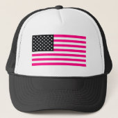 roze amerikaanse vlag trucker pet (Voorkant)
