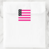 roze amerikaanse vlag vierkante sticker (Tas)