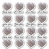 Roze Amethyst Crystal Heart Love You Sticker (Voorkant)