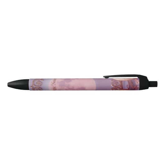 Roze Amethyst Zwarte Inkt Pen (Bovenkant)